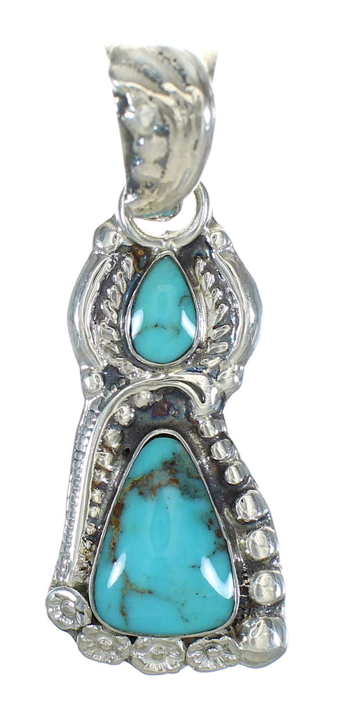 Authentic Sterling Silver Southwest Turquoise Flower Pendant MX63099
